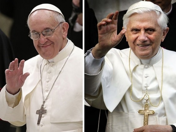 Վատիկանում հանդիպել են Հռոմի նախկին՝ Բենեդիկտոս պապը և Ֆրանցիսկոս պապը