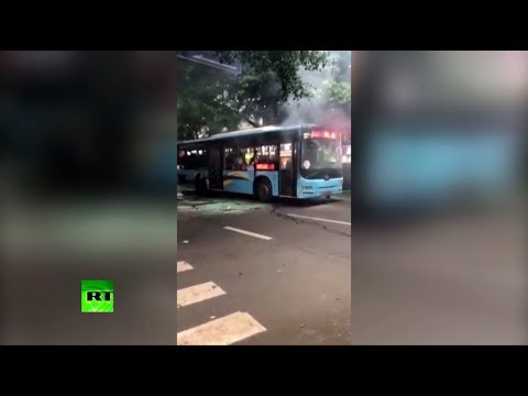 VIDEO: В Китае взорвался автобус: пострадали 15 человек