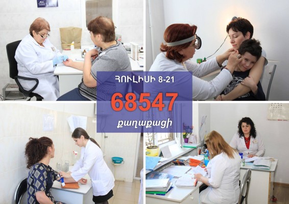 Հուլիսի 8-21-ը բուժհաստատություններ է այցելել 68547 քաղաքացի