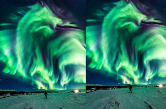 Իսլանդիայի երկնքում ահեղ վիշապի տեսքով հյուսիսափայլ է հայտնվել