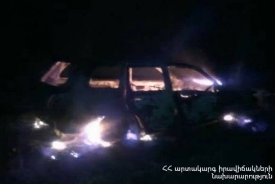Ծովինարի մոտ ավտոմեքենա է այրվել. վարորդը և երկու ուղևորներն այրվածքներ են ստացել