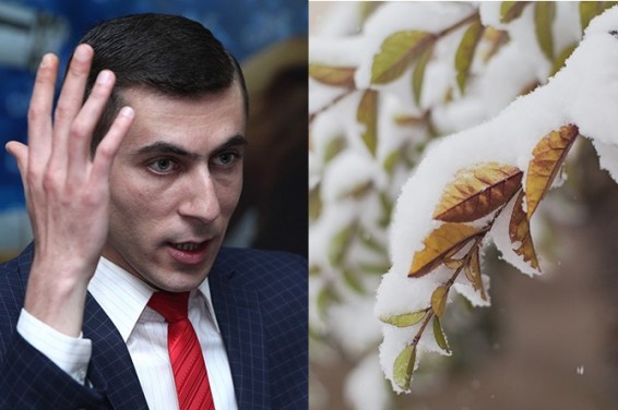 Суренян показал кадры небывалых апрельских снегопадов в Армении
