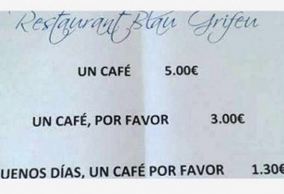 Իսպանիայում սրճարաններից մեկը իջեցրել է սուրճի արժեքը քաղաքավարի այցելուների համար