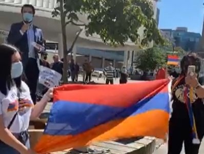 Վանկուվերում հայերը բողոքի ցույց են կազմակերպել ընդդեմ Ադրբեջանի ագրեսիայի