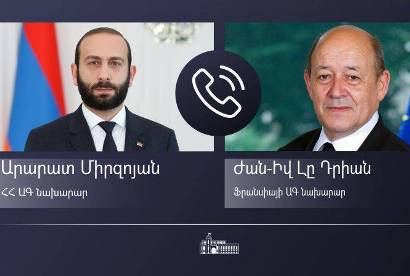 Արարատ Միրզոյանը Ֆրանսիայի ԱԳ նախարարի հետ քննարկել է խաղաղության պայմանագրի շուրջ բանակցություններին առնչվող հարցեր