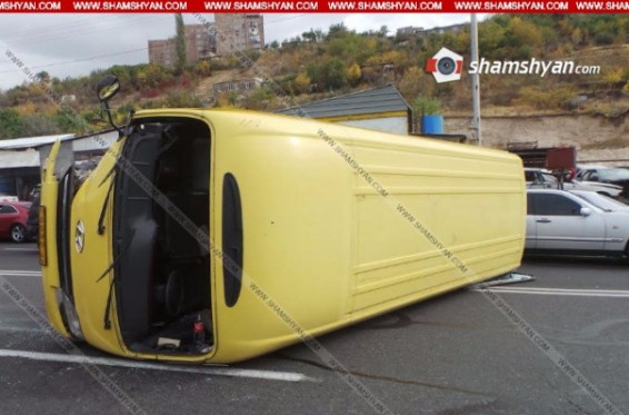 Թբիլիսյան խճուղում վթարի հետևանքով 46 համարի ավտոբուսը շրջվել է, կան վիրավորներ