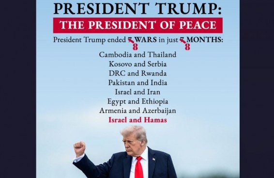 Трамп опубликовал постер Госдепа США: 8 войн за 8 месяцев, включая войну между Арменией и Азербайджаном