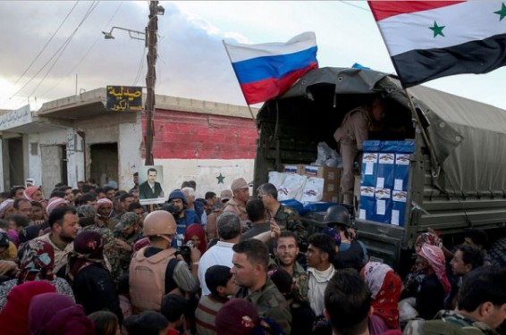 Ռուս զինվորականները 150 տոննա մարդասիրական օգնություն են հասցրել Հալեպի բնակիչներին