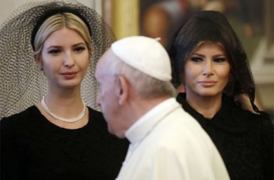Մելանյա և Իվանկա Թրամփները գլուխները ծածկել են Հռոմի պապի առջև