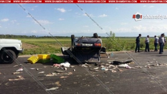 Խոշոր վթար Գեղարքունիքում. ձկնորսությամբ զբաղվող հայր ու որդի մեքենայով գլխիվայր շրջվել են